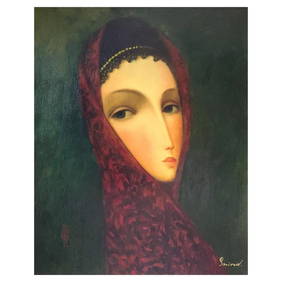 Sergey Smirnov (1953-2006), "Contessa" Limited Edition Mixed Media on Canvas, Numbered and Hand (1 of 2)