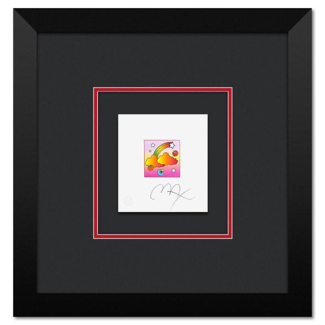 Peter Max, "Rainbow with Clouds" Framed Limited Edition Lithograph, Numbered and Hand Signed with (1 of 2)