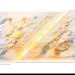 Chinese Vase Limited Edition Lithograph (42" x 29.5") by Edna Hibel, Numbered and Hand Signed with: Chinese Vase is a limited edition lithograph on paper, numbered and hand signed by Edna Hibel. Includes Certificate of Authenticity! Measures approx. 44" x 31" (with border), 42" x 29.5" (image). Refe