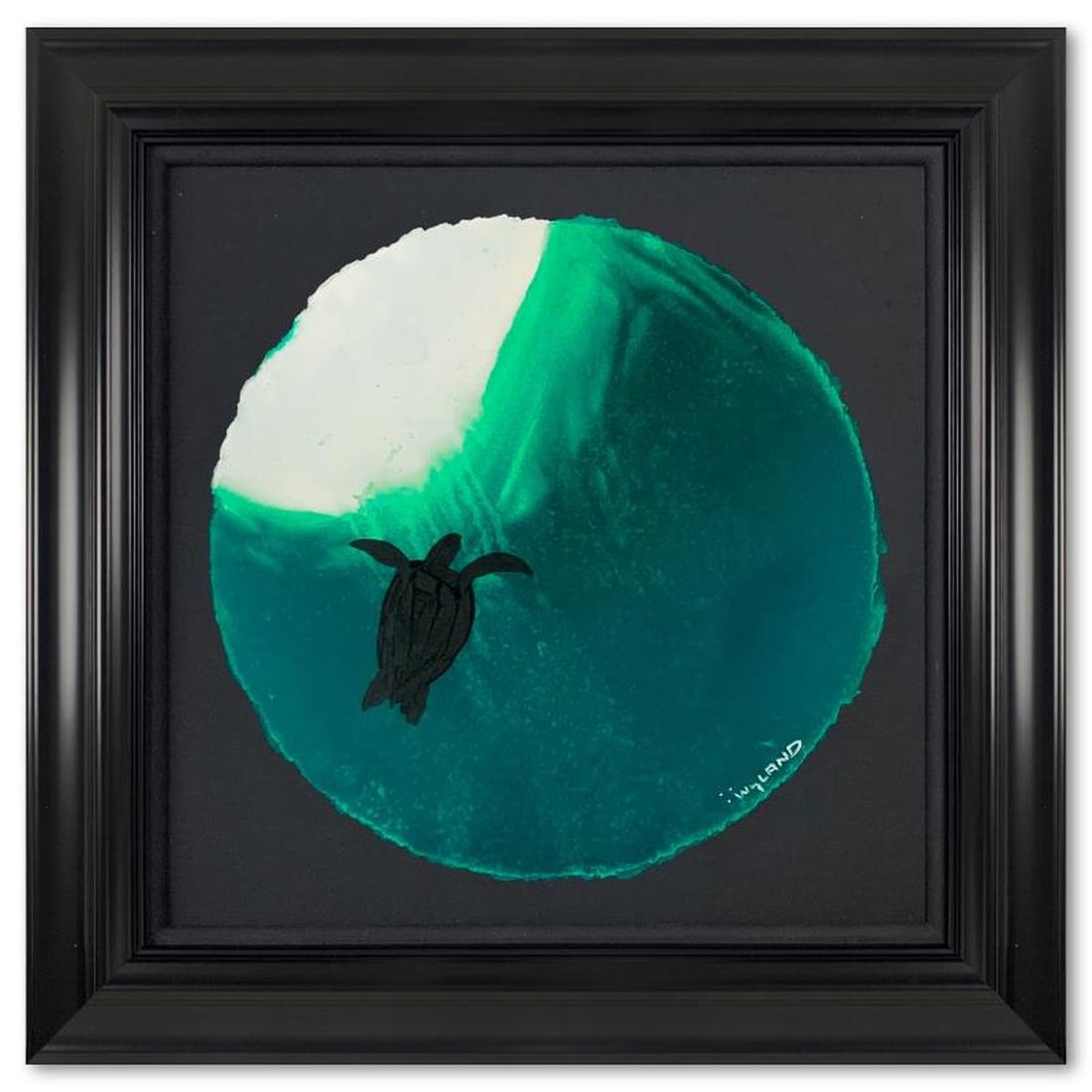Wyland- Original Watercolor Painting on Deckle Edge Paper "Sea Turtle Flight" (1 of 2)