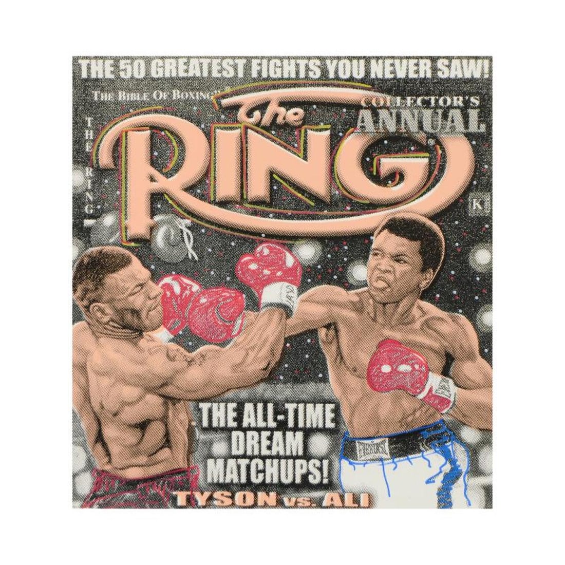 Steve Kaufman (1960-2010) "The Ring" Hand Embellished Limited Edition Silkscreen on Canvas, Numbered (1 of 3)