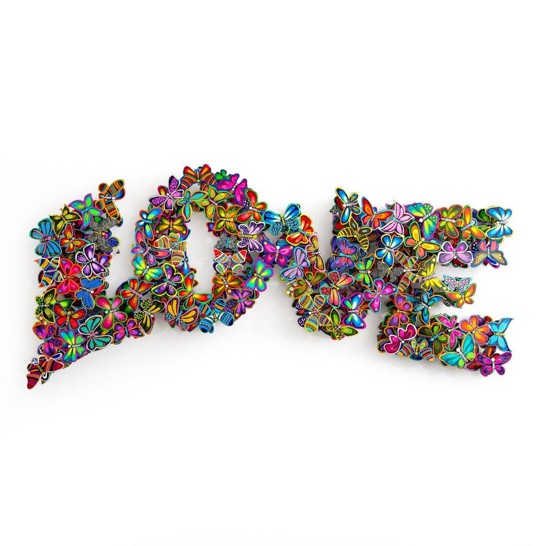 Patricia Govezensky- Original Painting on Cutout Steel "L O V E": Artist: Patricia Govezensky. Medium: Original Painting on Cutout Steel. Title: L O V E. Size: 18" x 39". Signature: Hand Signed by the artist. Certificate of Authenticity: From the publisher. Addition