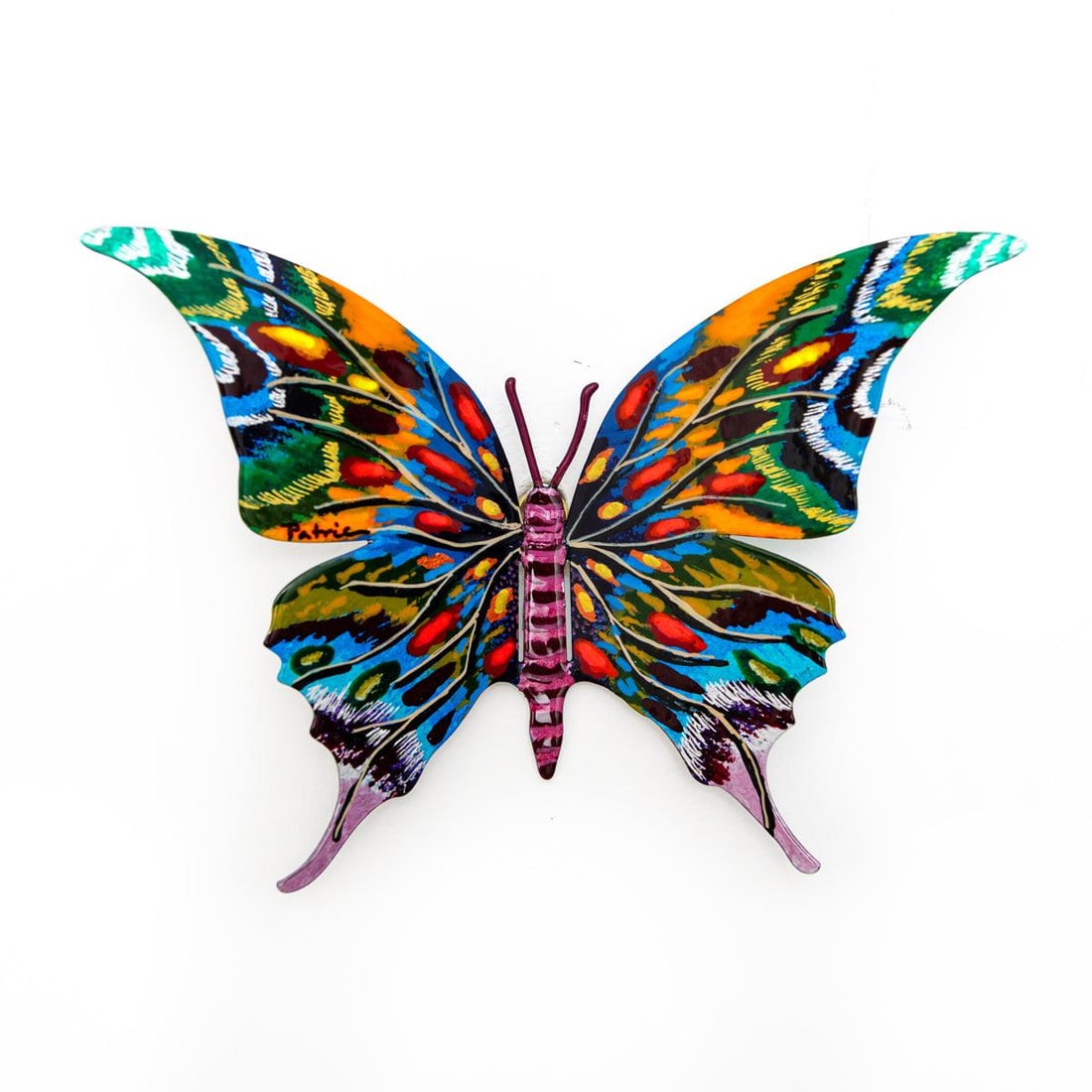 Patricia Govezensky- Original Painting on Cutout Steel "Butterfly": Artist: Patricia Govezensky. Medium: Original Painting on Cutout Steel. Title: Butterfly. Size: 5" x 8". Signature: Hand Signed by the artist. Certificate of Authenticity: From the publisher. Referenc