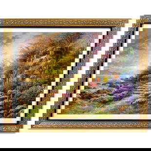 Thomas Kinkade (1958-2012), "Seaside Hideaway" Framed Limited Edition Lithograph, Numbered and: Seaside Hideaway is an limited edition offset lithograph on paper by Thomas Kinkade (1958-2012), numbered and bearing Kinkade's authorized signature. This piece comes framed. Letter of Authenticity. M