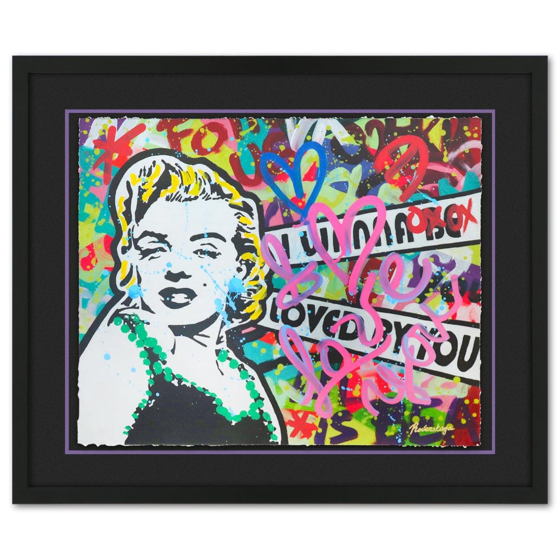 Nastya Rovenskaya- Original Mixed Media on Deckle Edge Paper "I Wanna Be Loved By You" (1 of 2)