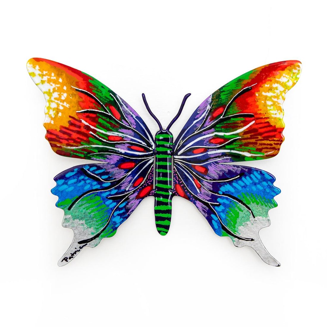 Patricia Govezensky- Original Painting on Cutout Steel "Butterfly": Artist: Patricia Govezensky. Medium: Original Painting on Cutout Steel. Title: Butterfly. Size: 6" x 8". Signature: Hand Signed by the artist. Certificate of Authenticity: From the publisher. Referenc