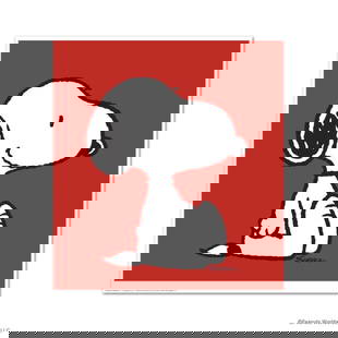 Peanuts, "Snoopy: Red" Hand Numbered Limited Edition Fine Art Print with Certificate of: A vibrant and striking edition portraying the simple yet emotive art of Charles. M. Schulz, creator of PEANUTS . You'll love the color, it really POPS in person! It looks incredible on the wall and