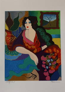 Patricia Govezensky- Original Serigraph on Paper "Katy": Artist: Patricia Govezensky. Medium: Original Serigraph on Paper. Title: Katy. Size: 10" x 7.5". Signature: Hand Signed by the Artist. Certificate of Authenticity: From the publisher. Reference#: