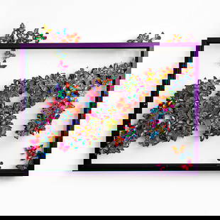 Patricia Govezensky- Original Painting on Cutout Steel "Contemporary ART": Artist: Patricia Govezensky. Medium: Original Painting on Cutout Steel. Title: Contemporary ART. Size: 27" x 31.5". Signature: Hand Signed by the artist. Certificate of Authenticity: From the