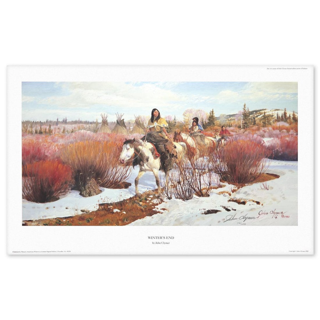 John Clymer- Offset Lithograph "Winter's End" (1 of 3)