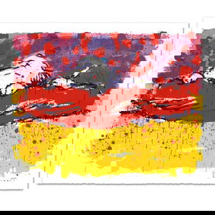 Pig Out Limited Edition Hand Pulled Original Lithograph by Renowned Charles Schulz Protege, Tom: Pig Out is a limited edition hand pulled original lithograph on museum quality deckle-edge paper, numbered and hand signed by Tom Everhart. This is one of the final Everhart editions to be created on