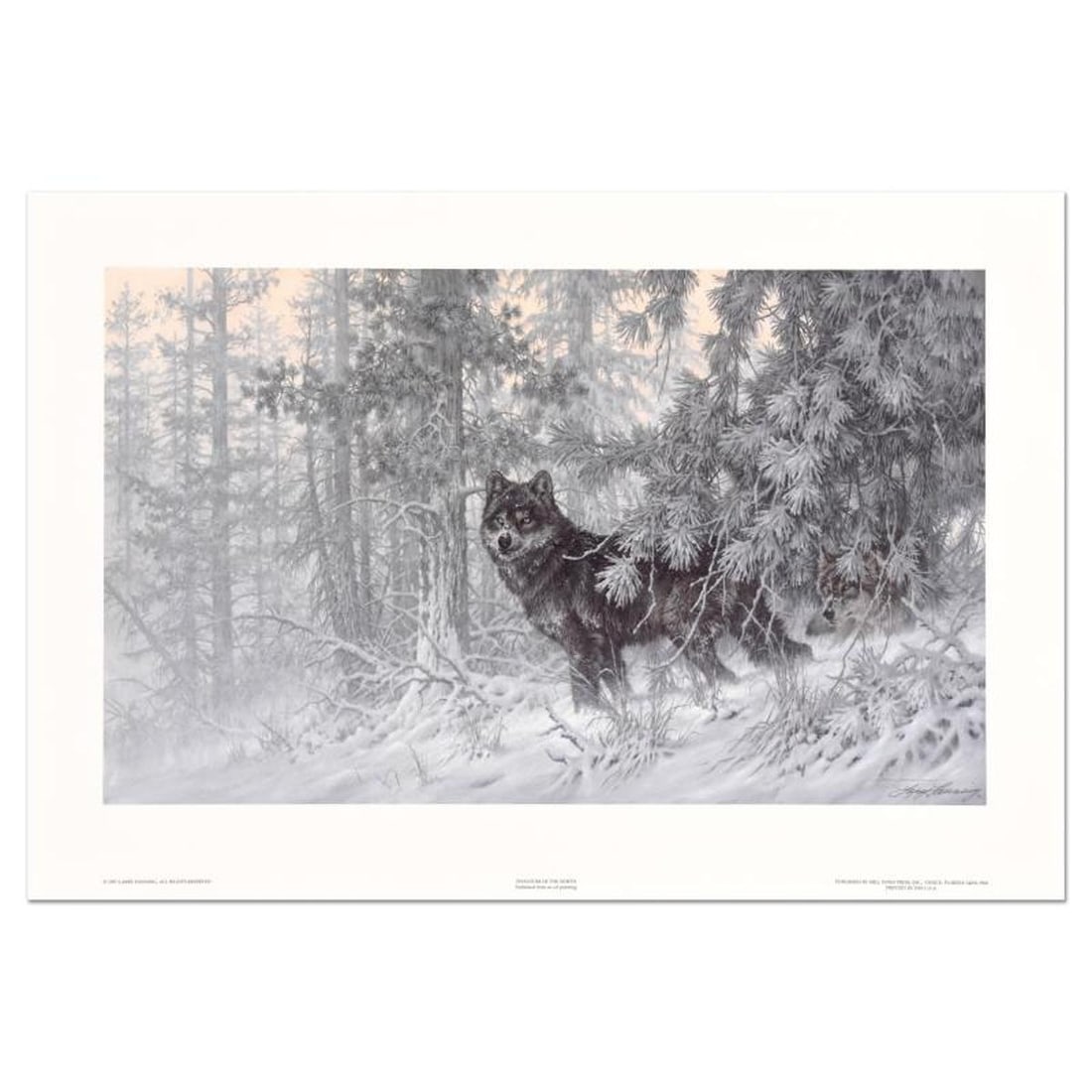 Larry Fanning (1938-2014), "Phantom of the North - Wolf (Small)" Hand Signed Lithograph with Letter (1 of 3)