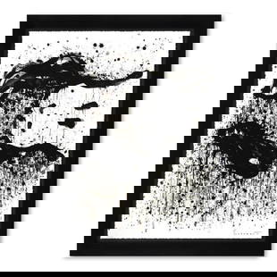 Tom Everhart, "Watchdog 9 O'Clock" Framed Limited Edition Hand Pulled Original Lithograph. Hand: Watchdog 9 O'Clock is a limited edition hand pulled original lithograph on museum quality deckle-edge paper by Tom Everhart. The piece is numbered, and hand signed by the artist. This is one of the fi