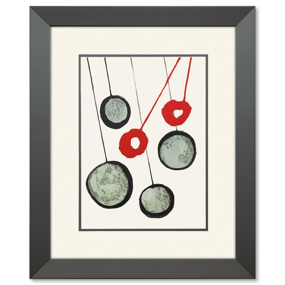 Alexander Calder- Lithograph "DLM156 - BALLONS": Artist: Alexander Calder. Medium: Lithograph. Title: DLM156 - BALLONS. Size: 15" x 11". Measures approx. 23" x 19" (framed). Certificate of Authenticity: Is included. Reference#: 45403.