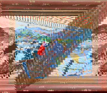 Andre Bardet- Serigraph on panel: Artist: Andre Bardet. Medium: Serigraph on panel. Measures approx. 16" x 20" (framed). Signature: Hand signed and numbered. Reference#: 28282.