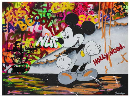 Nastya Rovenskaya- Mixed Media "Dancing in the City": Artist: Nastya Rovenskaya. Medium: Mixed Media. Title: Dancing in the City. Size: 30" x 40". Signature: Hand Signed by the artist. Certificate of Authenticity: From the publisher. Reference#: 20769.