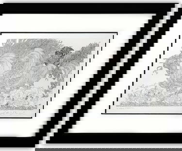 Guillaume Azoulay- Original Etching: Artist: Guillaume Azoulay. Medium: Original Etching. Size: 16" x 22". Measures approx. 27" x 34" (framed). Signature: Hand Signed and Numbered by the artist. Certificate of Authenticity: Is included.