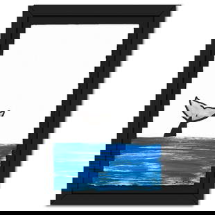 Wyland- Original Sumi Ink Painting "Whale Tail": Artist: Wyland. Medium: Original Sumi Ink Painting. Title: Whale Tail. Size: 40" x 26". Measures approx. 49" x 35" (framed). Signature: Hand signed by the artist. Certificate of Authenticity: Is