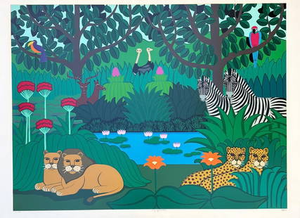 Shigeo Okumura- Serigraph on paper: Artist: Shigeo Okumura. Medium: Serigraph on paper. Size: 30" x 40". Signature: Hand Signed and numbered. Reference#: 80729.