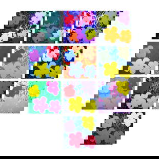 Andy Warhol "Flowers Portfolio" Suite of 10 Silk Screen Prints from Sunday B Morning.: Flowers Portfolio is a suite of 10 silk screen prints on paper (open edition) from Sunday B Morning featuring the works of Andy Warhol. The piece is stamped in blue on the back with "Published by