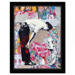 Mr. Brainwash, "Not Guilty" Framed Unique (UNIQ) Mixed Media, Hand Signed with Certificate of