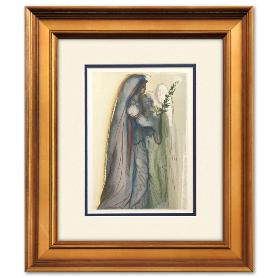 Salvador Dali- Original Color Woodcut on B.F.K. Rives Paper "Paradise 32": Artist: Salvador Dali. Medium: Original Color Woodcut on B.F.K. Rives Paper. Title: Paradise 32. Size: 13" x 10". Measures approx. 18.5" x 15.5" (framed). Certificate of Authenticity: Is included. Add