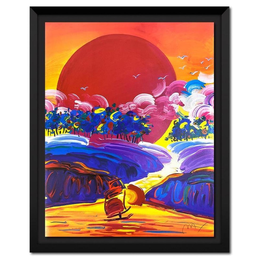 Peter Max, "Without Borders II" Framed Limited Edition Lithograph, Numbered and Hand Signed with (1 of 2)
