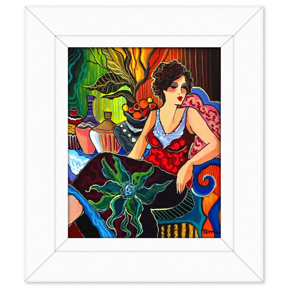 Patricia Govezensky- Original Acrylic on Canvas "Serenity in Bloom": Artist: Patricia Govezensky. Medium: Original Acrylic on Canvas. Title: Serenity in Bloom. Size: 10" x 8". Measures approx. 14" x 12" (framed). Signature: Hand signed. Certificate of Authenticity: Is 