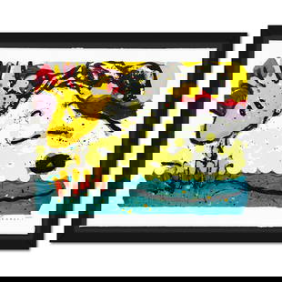 Tom Everhart- Hand Pulled Original Lithograph "Bora Bora Boogie Bored": Artist: Tom Everhart. Medium: Hand Pulled Original Lithograph. Title: Bora Bora Boogie Bored. Size: 26" x 35". Measures approx. 31" x 40" (framed). Signature: Hand signed and numbered. Certificate of