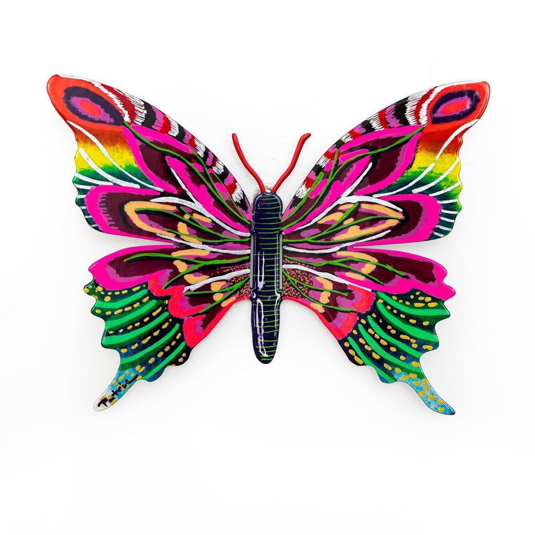 Patricia Govezensky- Original Painting on Cutout Steel "Butterfly": Artist: Patricia Govezensky. Medium: Original Painting on Cutout Steel. Title: Butterfly. Size: 6" x 8". Signature: Hand Signed by the artist. Certificate of Authenticity: From the publisher. Referenc