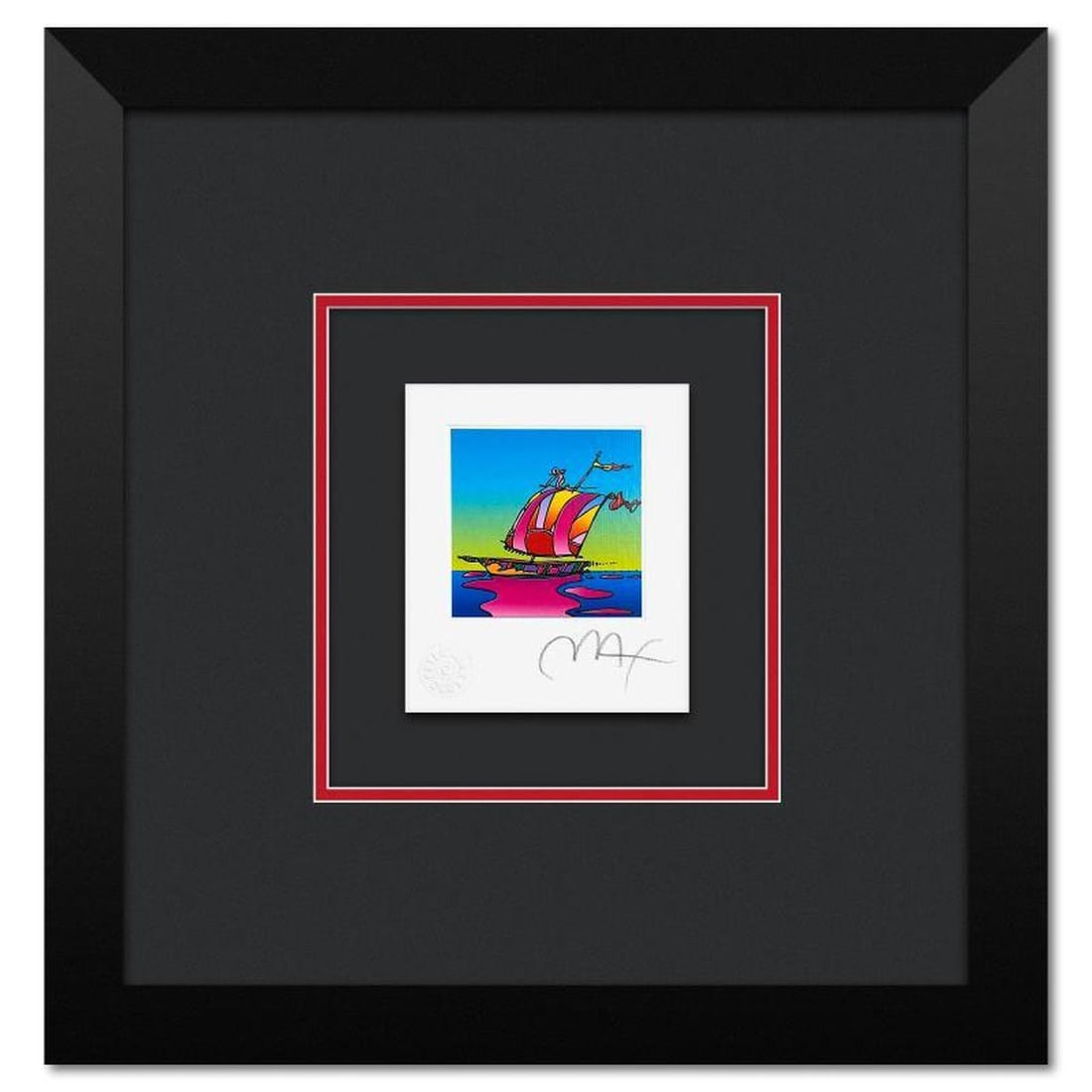 Peter Max, "Cosmic Sailboat" Framed Limited Edition Lithograph, Numbered and Hand Signed with (1 of 2)