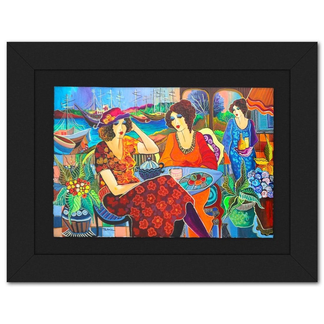 Patricia Govezensky- Original Watercolor "The Beat of Tradition": Artist: Patricia Govezensky. Medium: Original Watercolor. Title: The Beat of Tradition. Size: 15" x 22". Measures approx. 24" x 31" (framed). Signature: Hand Signed by the artist. Certificate of Authe