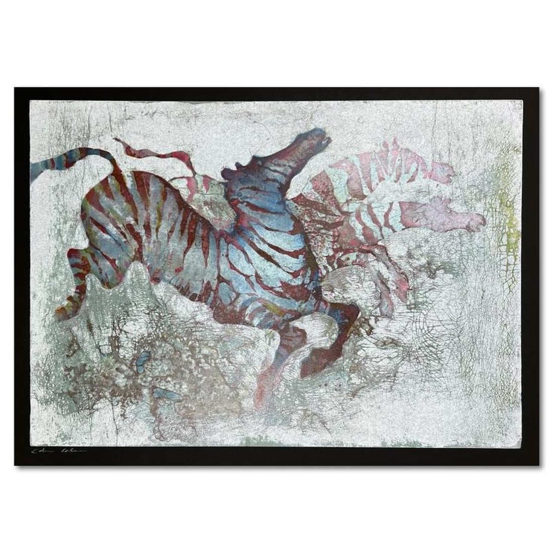 Edwin Salomon (1935-2014), "Zebras" Limited Edition Serigraph, Hand Signed and Numbered; Letter of (1 of 1)