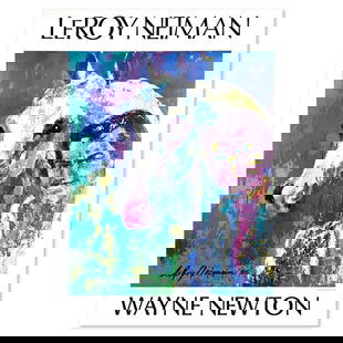 Leroy Neiman (1921-2012), "Wayne Newton" Plate Signed Offset Lithographic Poster: Wayne Newton is an offset lithographic poster on paper by Leroy Neiman (1921-2012), bearing the plate signature of the artist. Measures approx. 24.5" x 33.5" (border), 22" x 32" (image). Reference#: 7