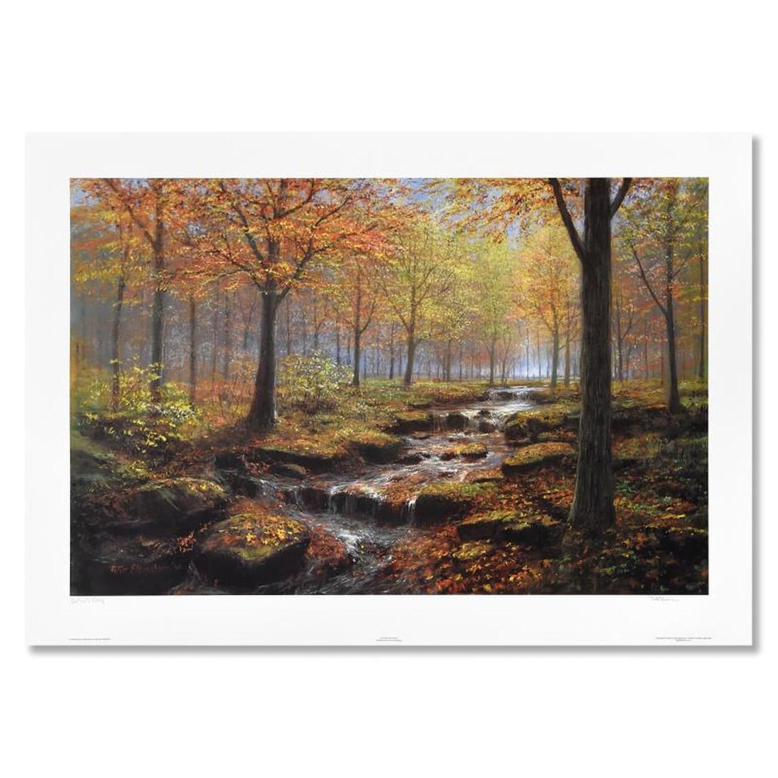 Peter Ellenshaw (1913-2007), "Autumn Gold Rush" Limited Edition Lithograph, Numbered and Hand Sig...: Autumn Gold Rush is a limited edition lithograph on paper by Peter Ellenshaw (1913-2007), numbered and hand signed by the artist. Includes Letter of Authenticity. Measures approx. 37.5" x 25" (border)