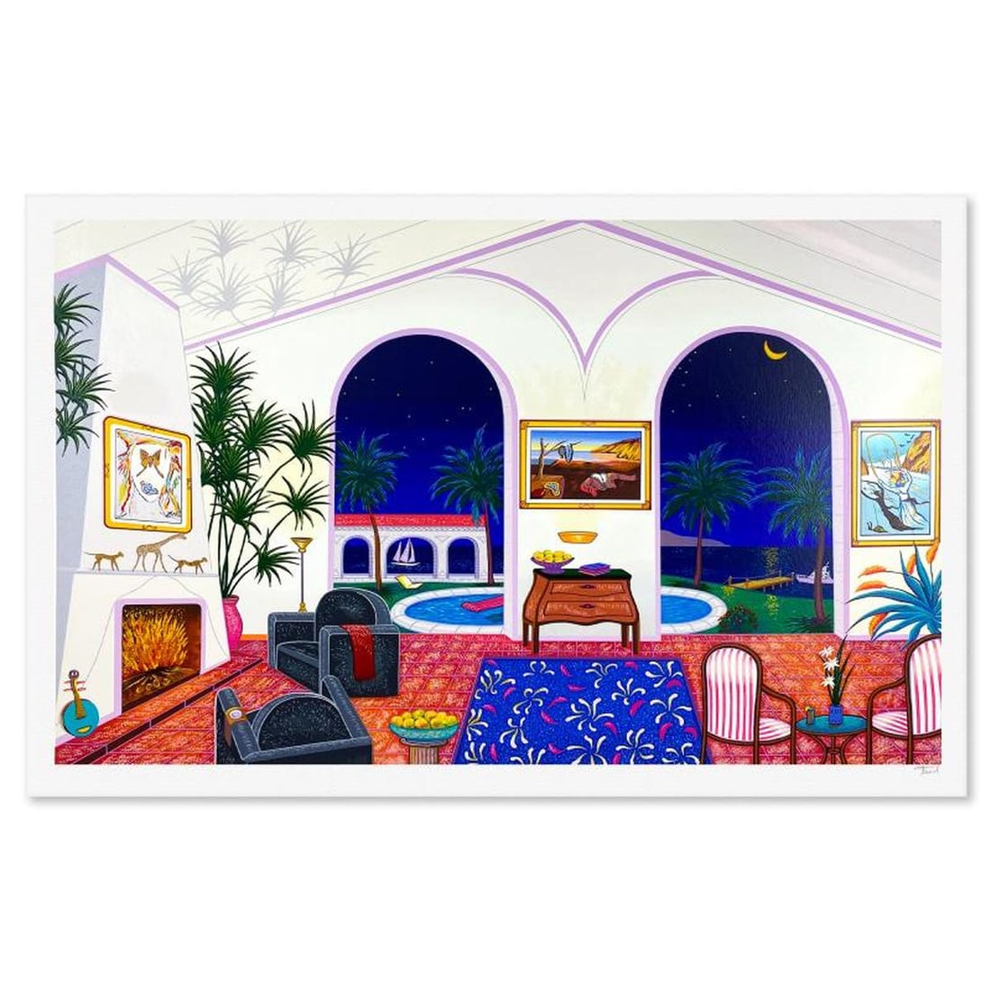 Fanch Ledan, "Interior with Salvador Dali" Limited Edition Serigraph, AP Numbered and Hand Signed (1 of 2)