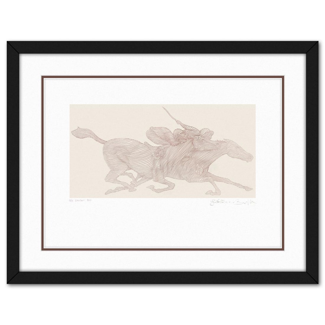 Guillaume Azoulay- Original Etching "GAGRANT": Artist: Guillaume Azoulay. Medium: Original Etching. Title: GAGRANT. Size: 20" x 28". Measures approx. 29" x 38" (framed). Signature: Hand signed and numbered. Certificate of Authenticity: Is included