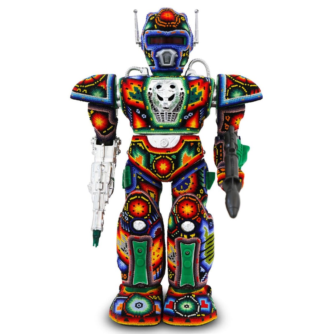 Rick Wolfryd- Original Mixed Media Sculpture "Mister Roboto": Artist: Rick Wolfryd. Medium: Original Mixed Media Sculpture. Title: Mister Roboto. Size: 16" x 10". Signature: Signed CHROMA aka Rick Wolfryd. Certificate of Authenticity: Is included. Reference#: 83