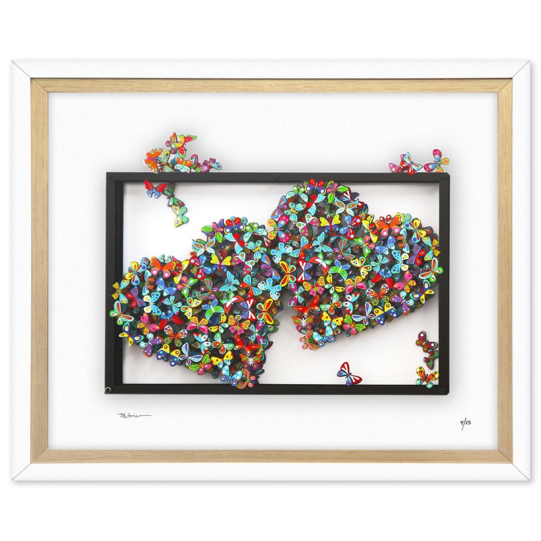 Patricia Govezensky- 3D Multilayered Woodcut "A Sigh of Bliss": Artist: Patricia Govezensky. Medium: 3D Multilayered Woodcut. Title: A Sigh of Bliss. Size: 12" x 16". Measures approx. 20" x 24" (framed). Signature: Hand Signed by the artist. Certificate of Authent