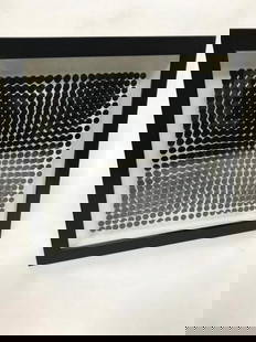 Victor Vasarely- 3D Wall Sculpture/object "Cinetiques": Artist: Victor Vasarely. Medium: 3D Wall Sculpture/object. Title: Cinetiques. Size: 11" x 10". Measures approx. 13" x 11" (framed). Certificate of Authenticity: Is included. Additional: Measures 11x13