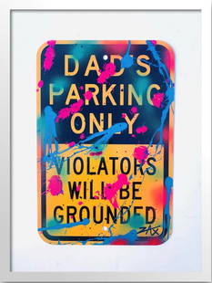 E.M. Zax- Hand painted metal street sign: Artist: E.M. Zax. Medium: Hand painted metal street sign. Measures approx. 18" x 24" (framed). Signature: Hand Signed. Reference#: 75894.