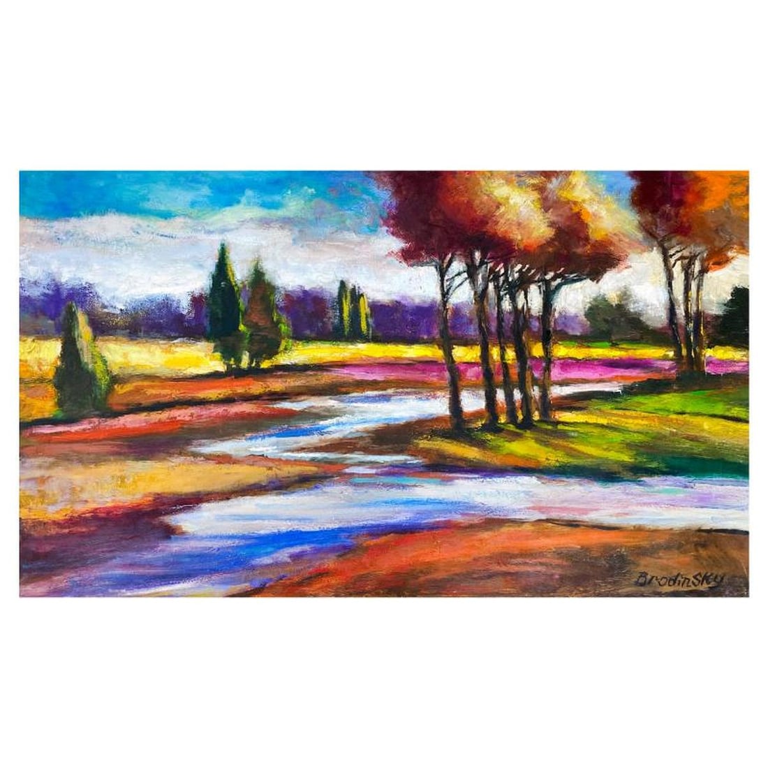 Slava Brodinsky, Original Oil Painting on Canvas, Hand Signed with Letter of Authenticity.: This is an original oil painting on canvas by Slava Brodinsky, hand signed by the artist. Includes Letter of Authenticity. Measures approx. 24" x 40" (image). Reference#: 85865.