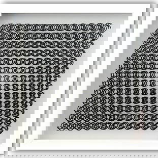 Victor Vasarely- 3D Wall Sculpture/object "Cinetiques": Artist: Victor Vasarely. Medium: 3D Wall Sculpture/object. Title: Cinetiques. Size: 10" x 10". Measures approx. 12" x 12" (framed). Additional: Custom Framed. 2 layers- Top layer printed on clear Luci