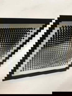 Victor Vasarely- 3D Wall Sculpture/object "Cinetiques": Artist: Victor Vasarely. Medium: 3D Wall Sculpture/object. Title: Cinetiques. Size: 11" x 10". Measures approx. 13" x 11" (framed). Certificate of Authenticity: Is included. Additional: Measures 11x13