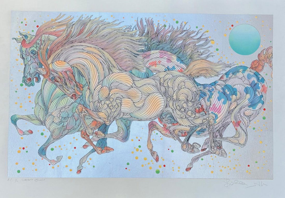 Guillaume Azoulay- Limited Edition Serigraph on Paper with hand laid sulfur leaf (1 of 1)