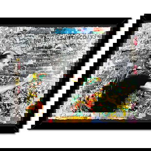 Mr. Brainwash, "Self-Discovery" Framed Unique (UNIQ) Mixed Media, Hand Signed with Certificate of: Self-Discovery is a unique (UNIQ) mixed media on deckle edge paper by Mr. Brainwash, hand signed inverso and bearing the thumbprint of the artist. This piece comes custom framed. Includes Certificate