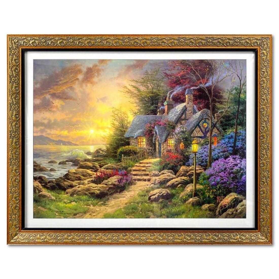 Thomas Kinkade (1958-2012), "Seaside Hideaway" Framed Limited Edition Lithograph, Numbered and (1 of 2)