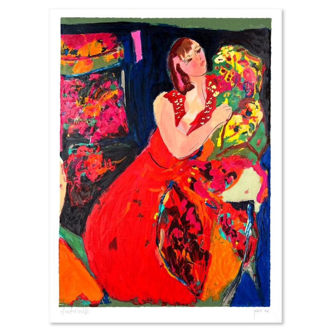 Lea Avizedek, Hand Signed, Numbered Limited Edition with Letter of Authenticity.: This is a limited edition on paper by Lea Avizedek. The piece comes hand signed by the artist, numbered, and with a letter of authenticity. Measures approximately 28" x 20". Reference#: 76046. Low Es