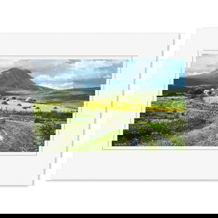 Peter Ellenshaw (1913-2007), "Errigal Mountain, Donegal" Hand Signed Lithograph with Letter of Au...: Errigal Mountain, Donegal is a lithograph on paper by Peter Ellenshaw (1913-2007), hand signed by the artist. This piece is double signed by the artist and is not numbered; this piece is being sold "a