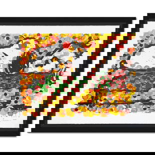 Tom Everhart- Hand Pulled Original Lithograph "Play that Funky Music": Artist: Tom Everhart. Medium: Hand Pulled Original Lithograph. Title: Play that Funky Music. Size: 27" x 34". Measures approx. 32" x 39" (framed). Signature: Hand signed and numbered. Certificate of